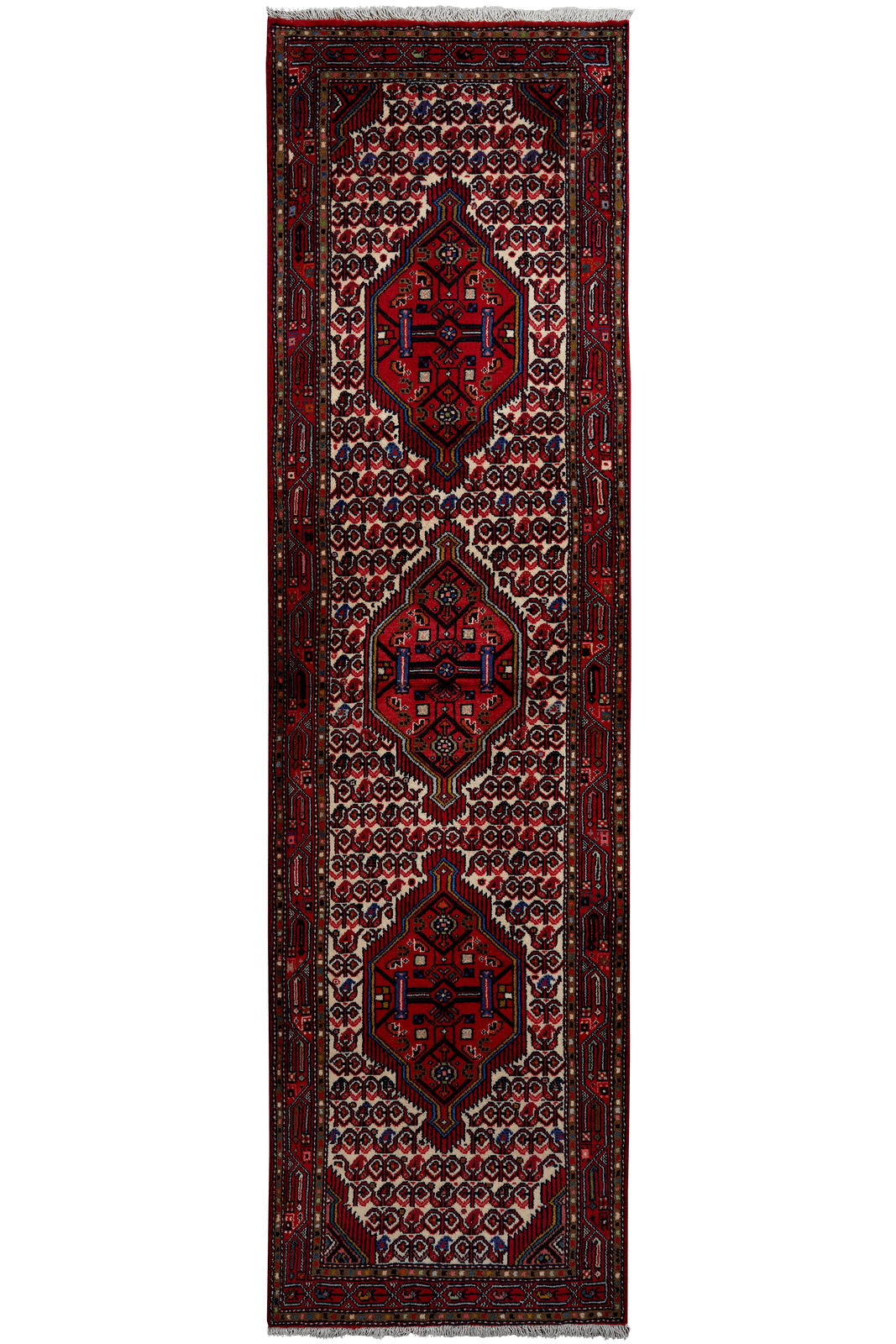 LÄUFER Orient handgeknüpft Assadabad Beige, Rot 290/79 cm Schurwolle - Beige/Rot, Textil (79/290cm) - Looma
