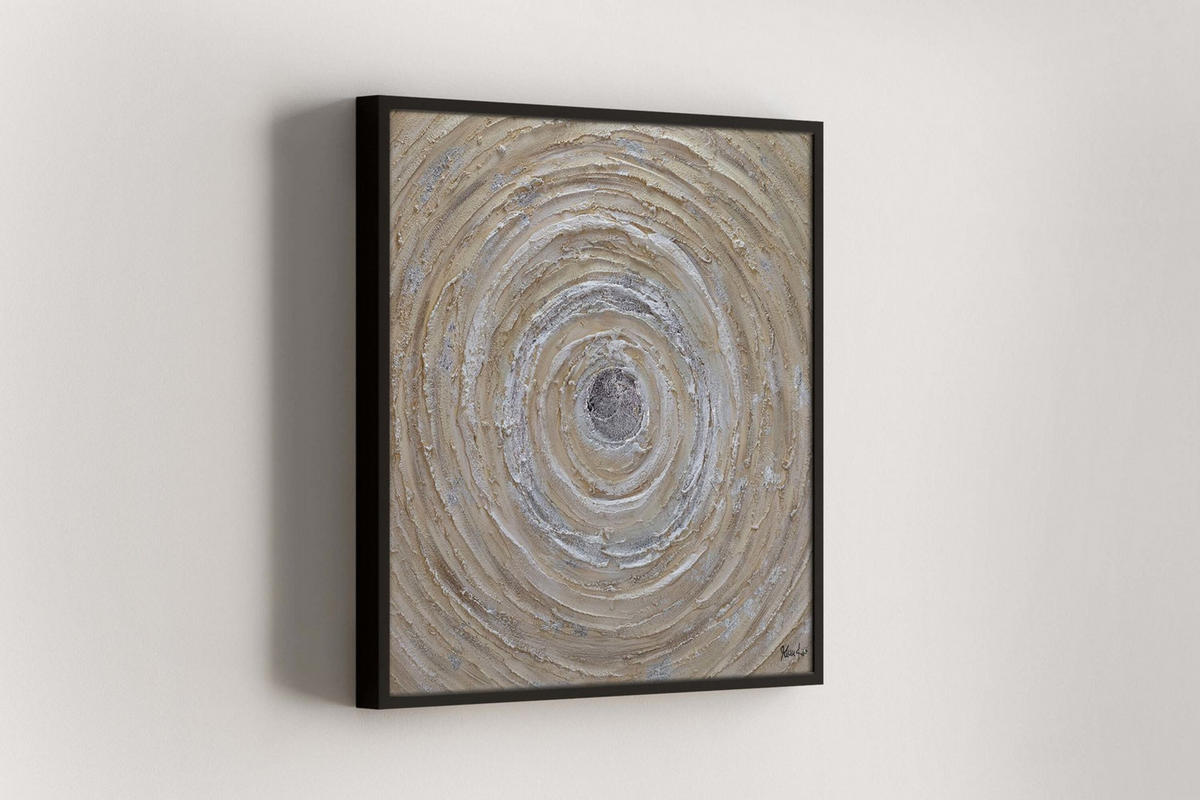 ACRYLBILD HANDGEMALT 80/80 cm - Beige, Holz/Textil (80/80cm) - KUNSTLOFT