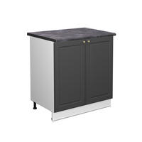 SPÜLENUNTERSCHRANK Fame-Line Anthrazit-Gold 80 cm mit Regal AP Anthrazit - Anthrazit/Weiß, Holzwerkstoff (80/82/60cm) - Vicco