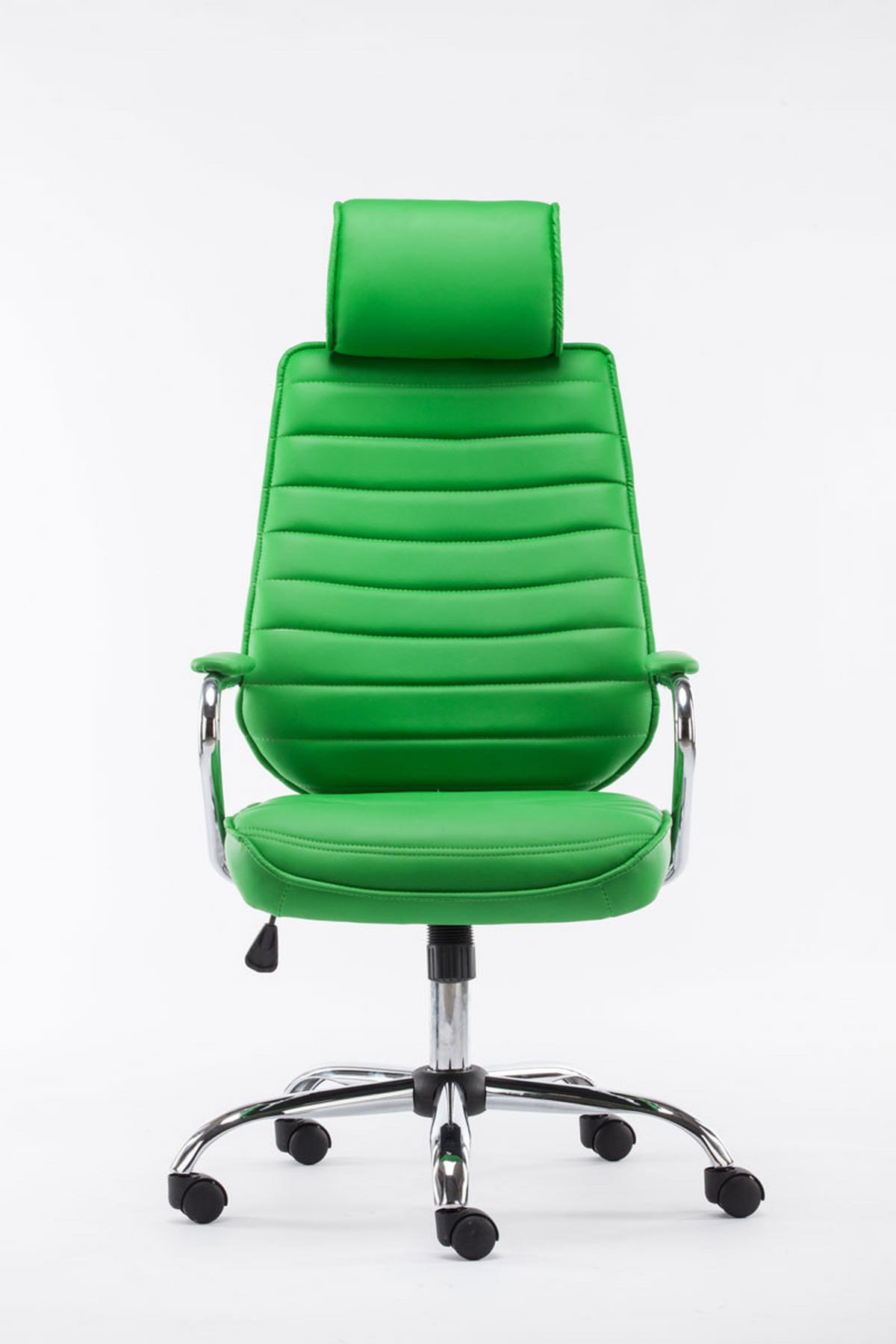 CHEFSESSEL Lederlook grün - Chromfarben/Grün, Textil/Metall (60/117/67cm) - CLP