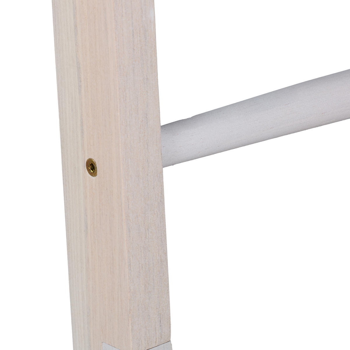LESTEV Bela iz orehovega lesa za brisače 6 prečk 170 cm - bela, tekstil/les (55/170/4cm) - Relaxdays
