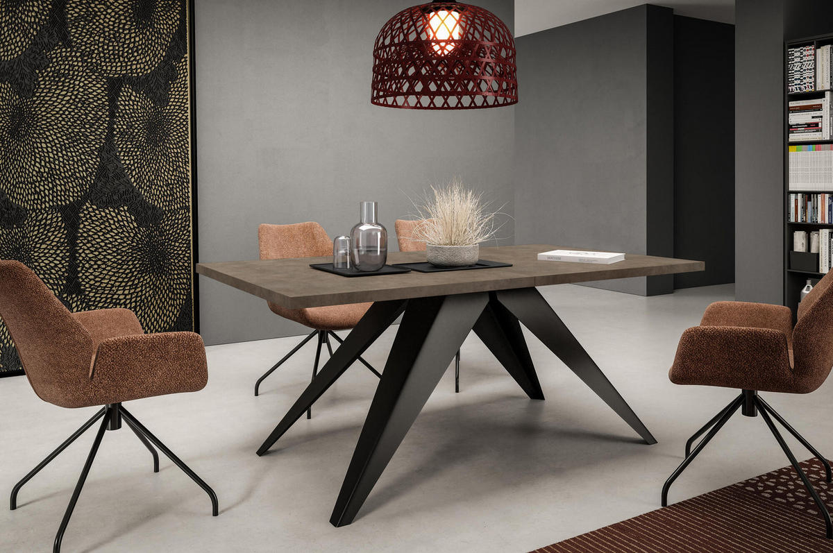 ESSTISCH VENTO Grau, Schwarz 80x240x76 cm - Schwarz/Grau, Holzwerkstoff (240/80/76cm) - FURNLUX