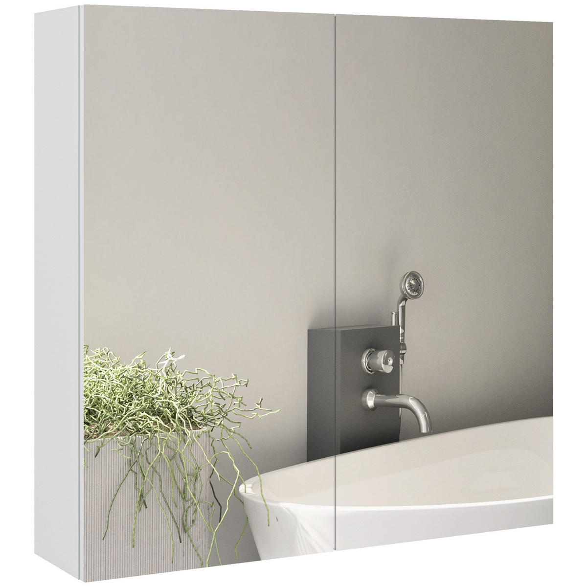 SPIEGELSCHRANK Weiß 60/15/60 cm - Weiß, Holzwerkstoff (60/60/15cm) - PANGIVO