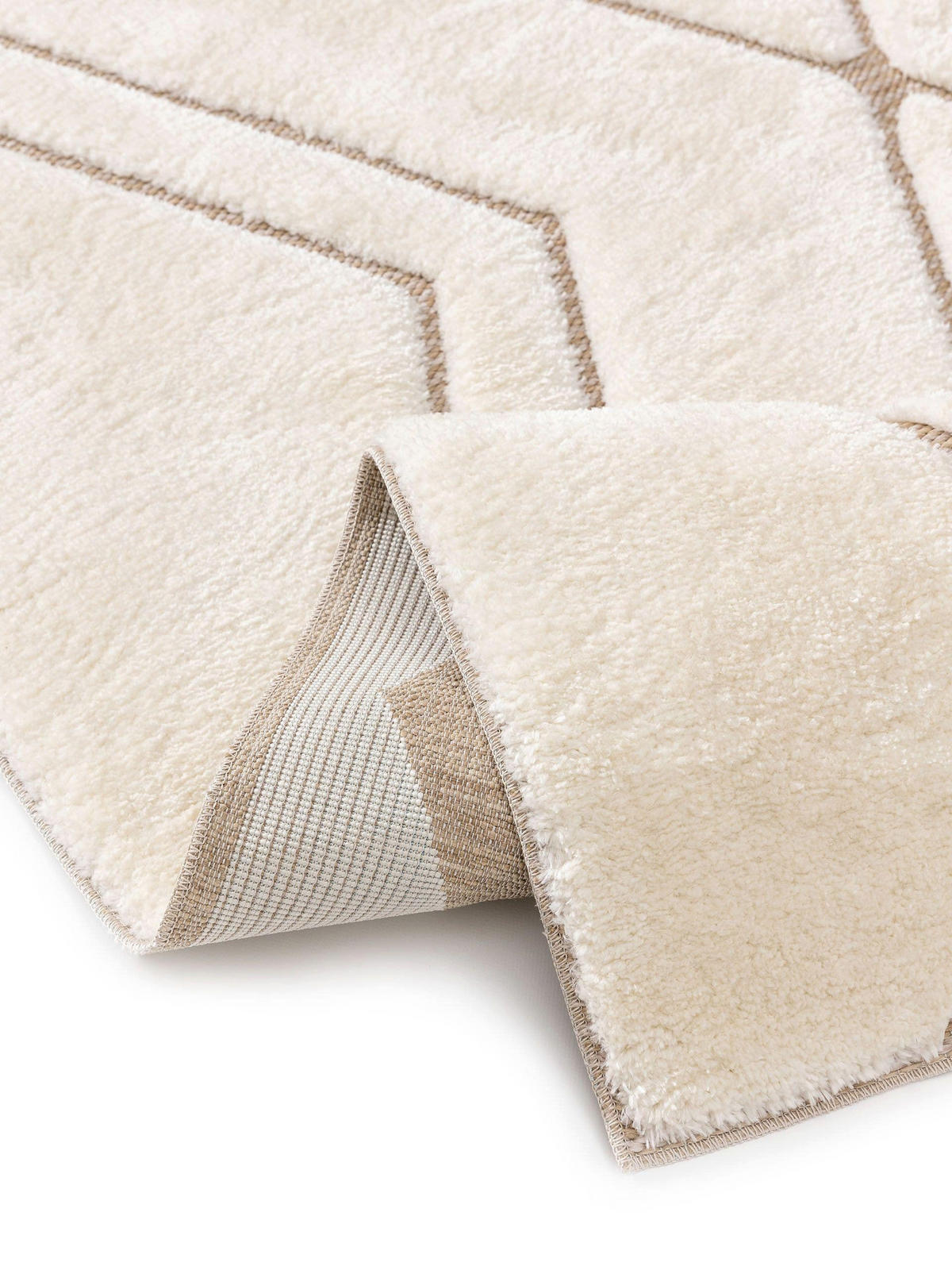 TEPPICH Elanie 140/200 cm - Beige/Creme, Kunststoff (140/200cm) - benuta Pop