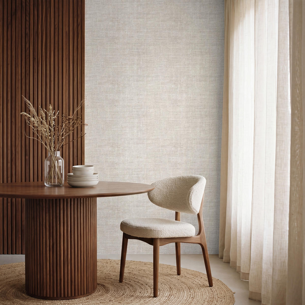 TAPETE - Leinen - Textur - Beige - 120x200 cm - Creme, Papier (120/200cm) - OnlyWow