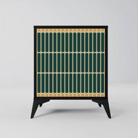 SIDEBOARD ILUSION GATE, Schwarz, 57,5x42x70,5 cm, Schwarze Metall-Sternfüße - Multicolor/Schwarz, Holzwerkstoff/Metall (57.5/70.5/42cm) - SpaceRebels
