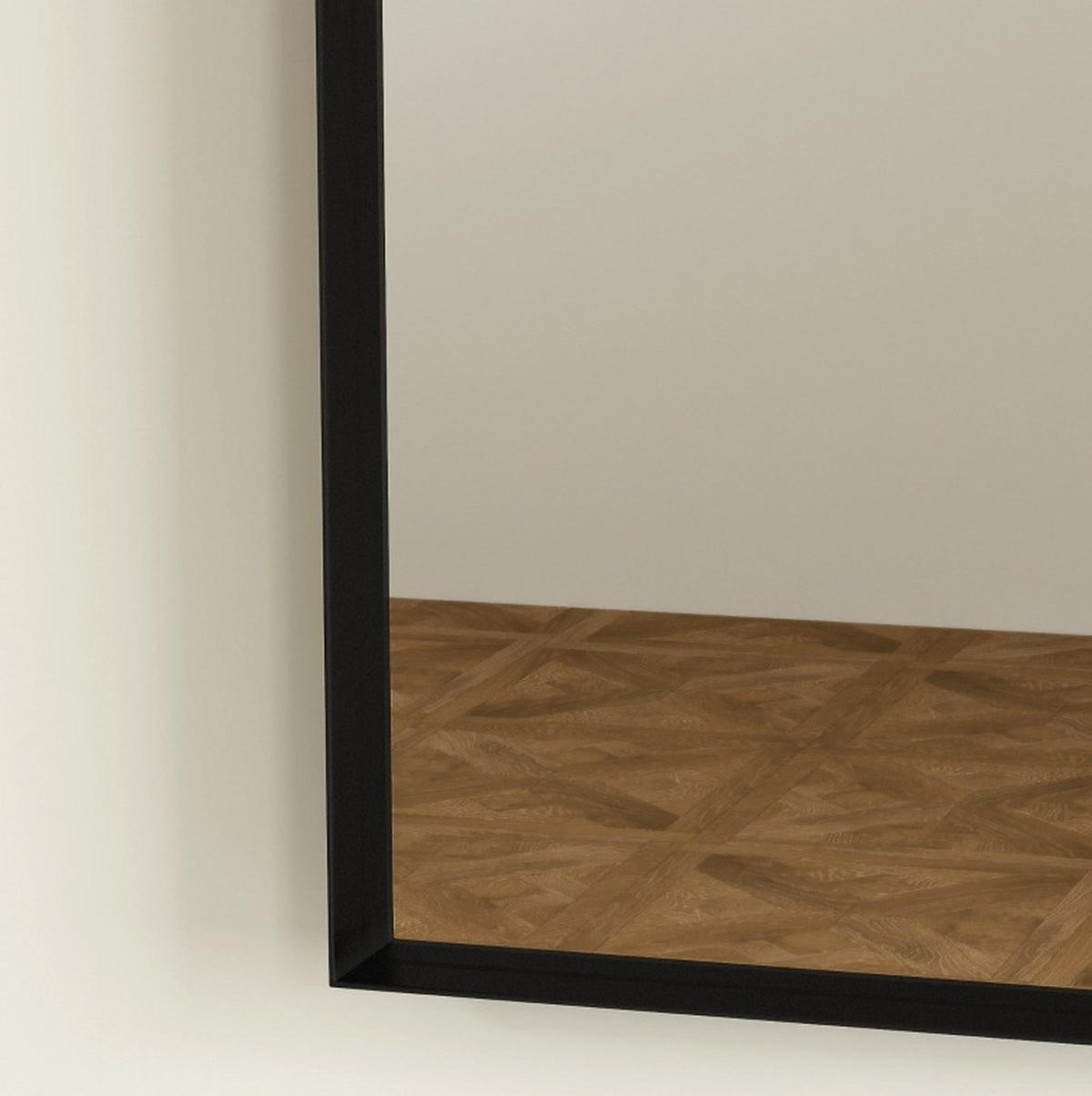 WANDSPIEGEL 50/3/70 cm schwarz aus Glas mit Aluminiumrahmen - Schwarz, Glas (3/70/50cm) - OKWISH