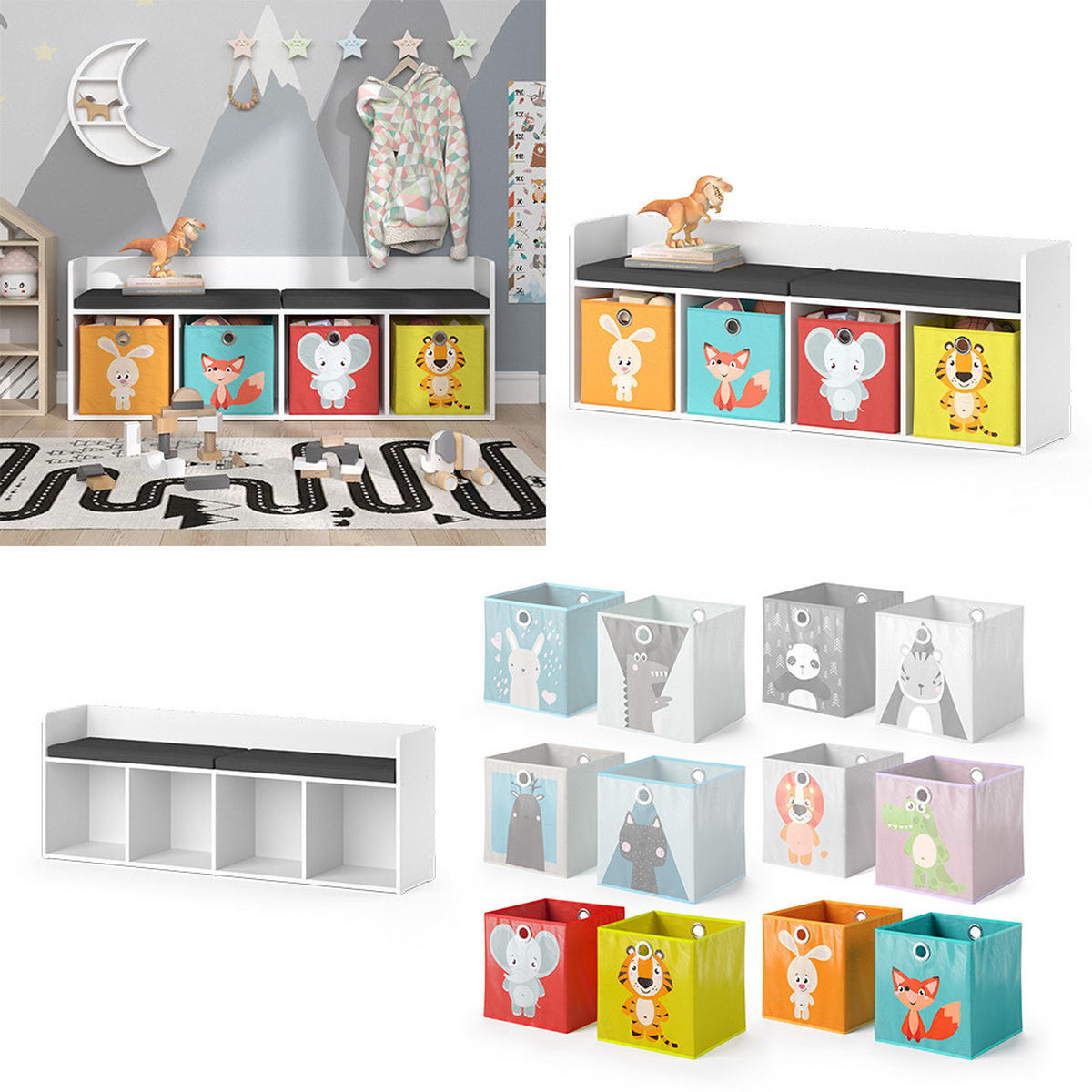 DĚTSKÁ POLICE Luigi Bílá - bílá, kompozitní dřevo (31.2/53.4/142.4cm) - Vicco