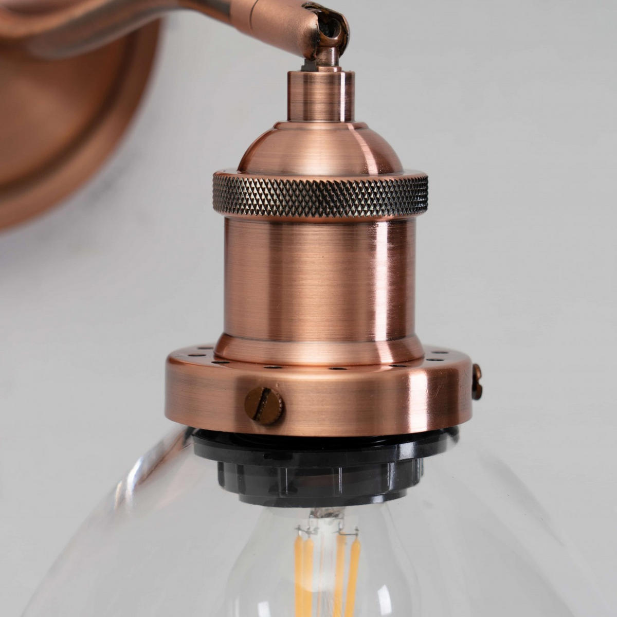 WANDLEUCHTE Flavia, Kupfer, 25cm - Kupferfarben, Glas (29/25/25cm) - KOSILUM