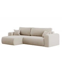 ECKSOFA Mit Schlaffunktion und Stauraum für Bettzeug Capri Stoff Poso Ecru Links - Ecru, Holz/Textil (145/272cm) - Kaiser Möbel