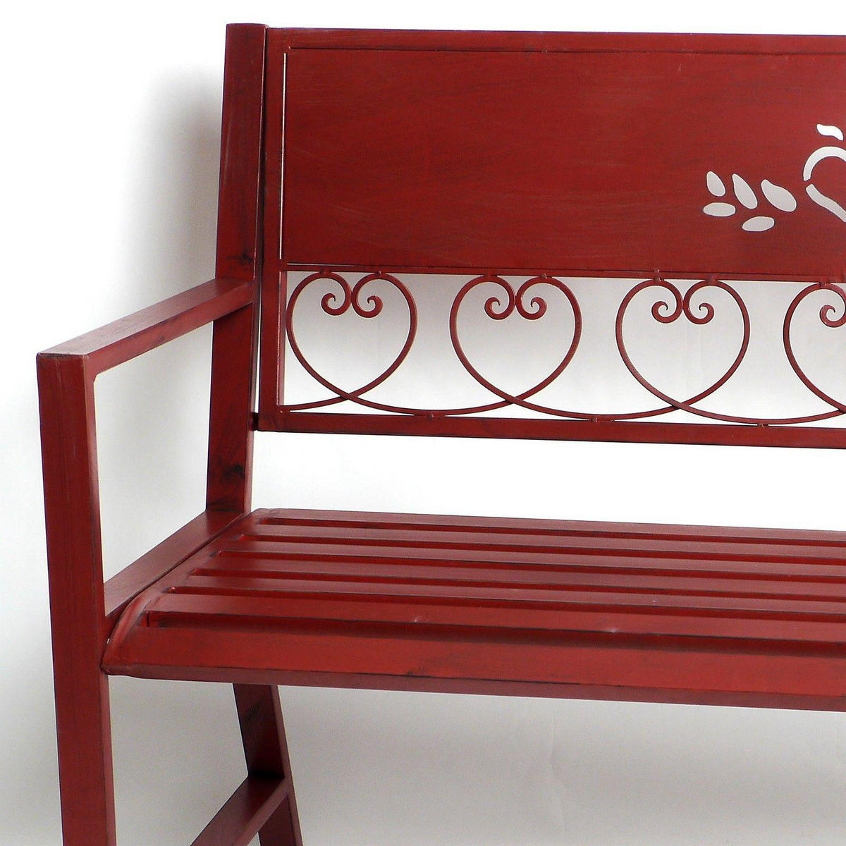 GARTENBANK 2 Sitzer Metall Rot 120 cm - Rot, Metall (120/88/55cm) - DanDiBo