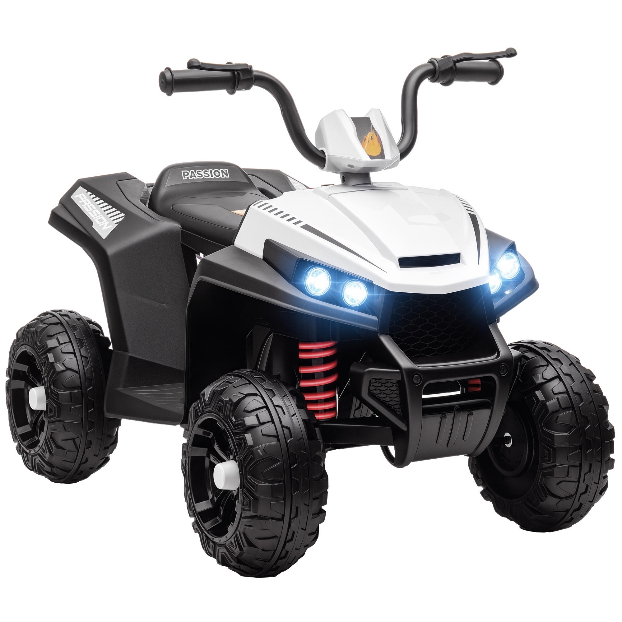 ELEKTRO-KINDERQUAD DE-06204 mit Licht, Musik und Federung Weiß - Weiß, Kunststoff/Metall (85/55.5/62cm) - ComfortXL