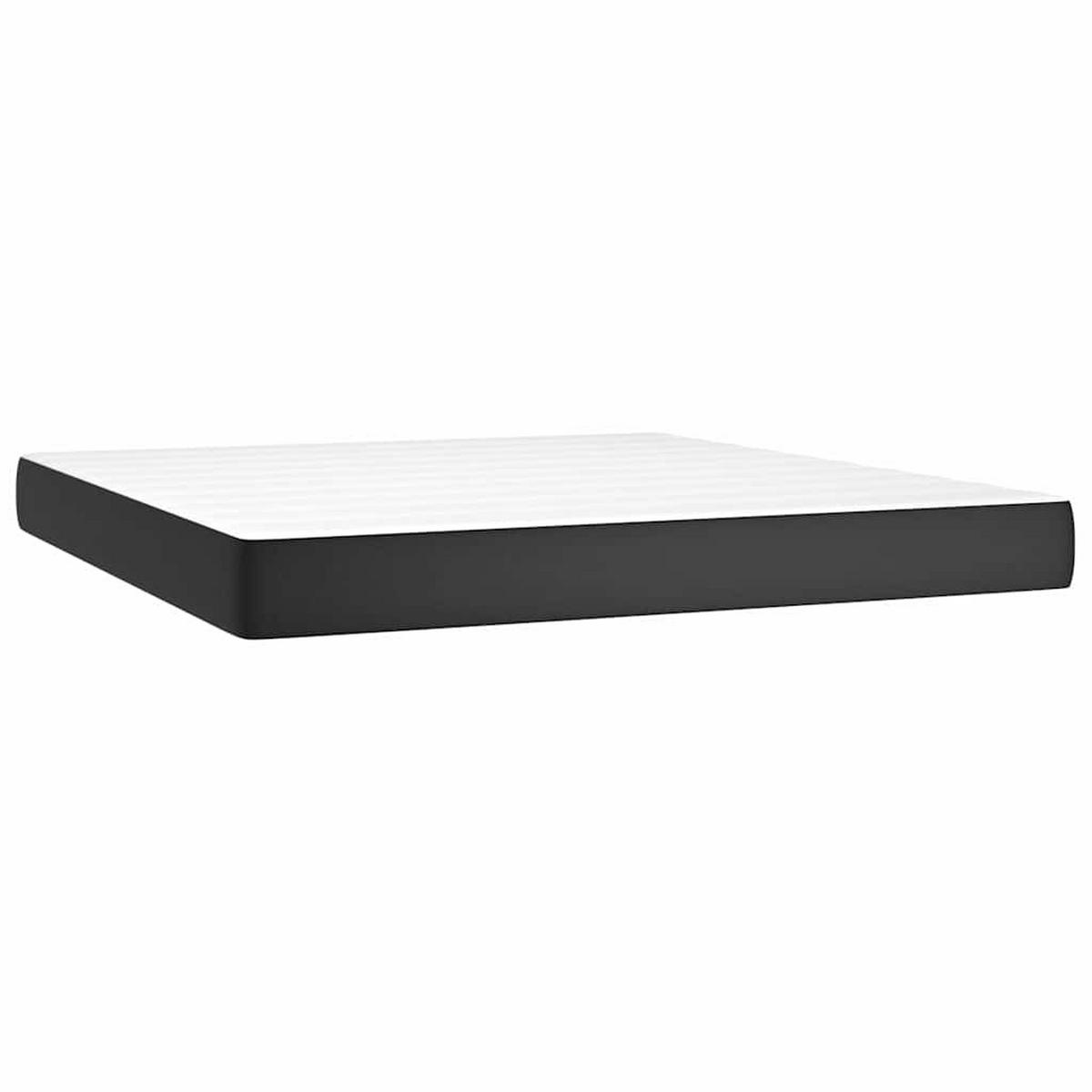 BOXSPRINGBETT 160/200 Cm Schwarz Kunstleder - Schwarz, Leder (160/203cm) - vidaXL