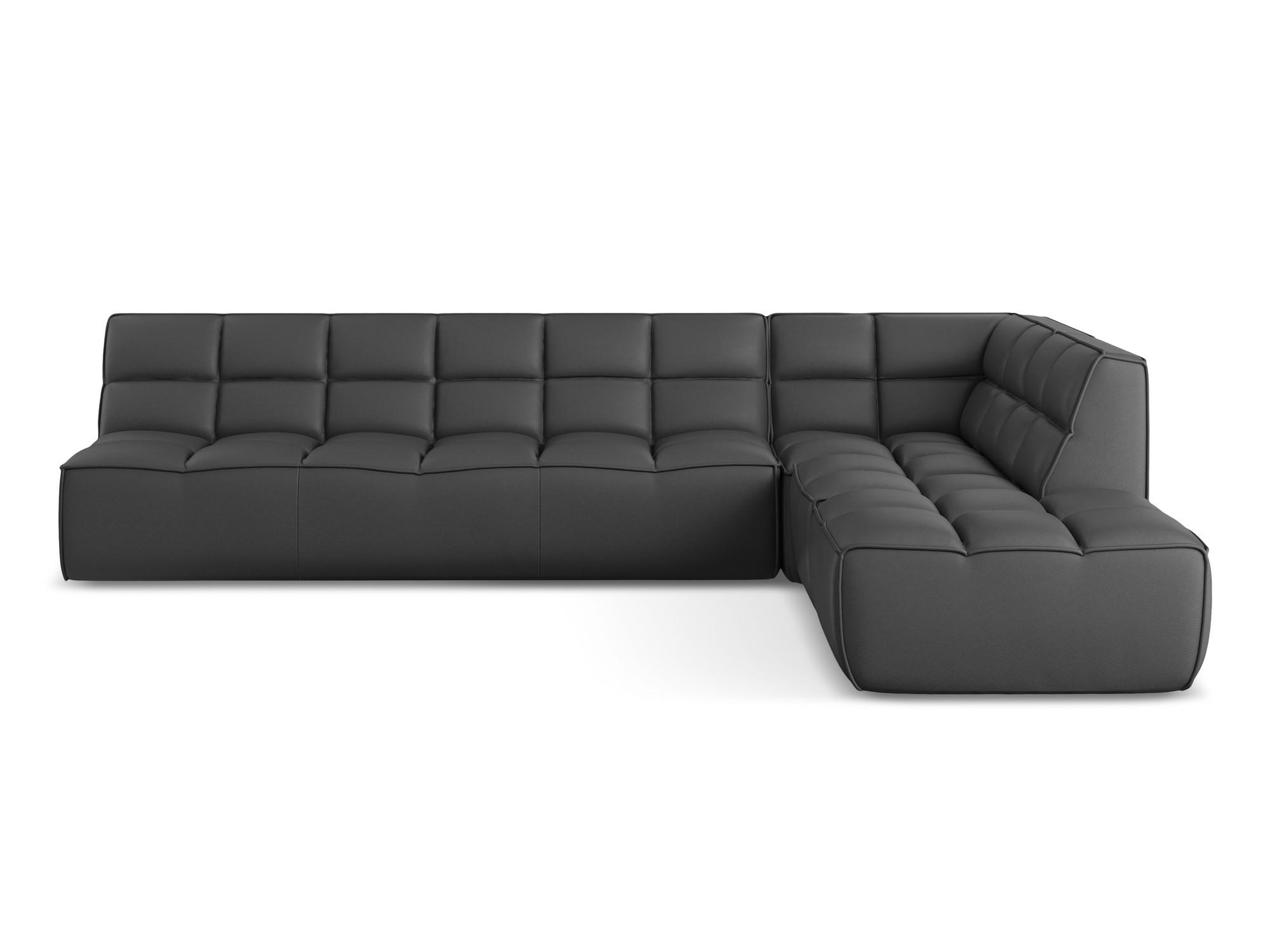 ECKSOFA Beidseitig Kunstleder Grau - Schwarz/Grau, Leder/Kunststoff (308/258cm) - Makamii