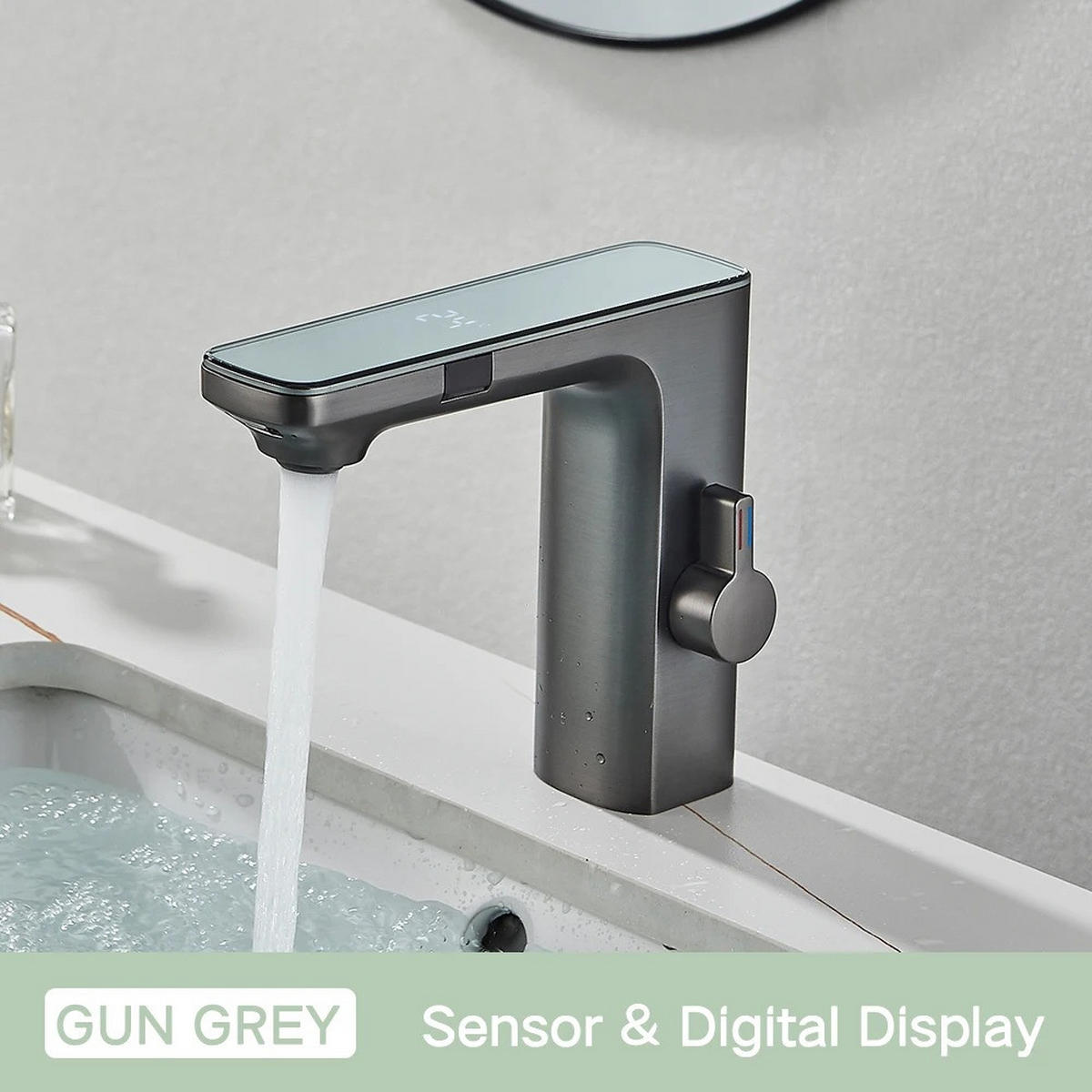 WASCHTISCHARMATUR Smart Sensor Grau - Grau, Metall (14/18/4.5cm) - Kaket