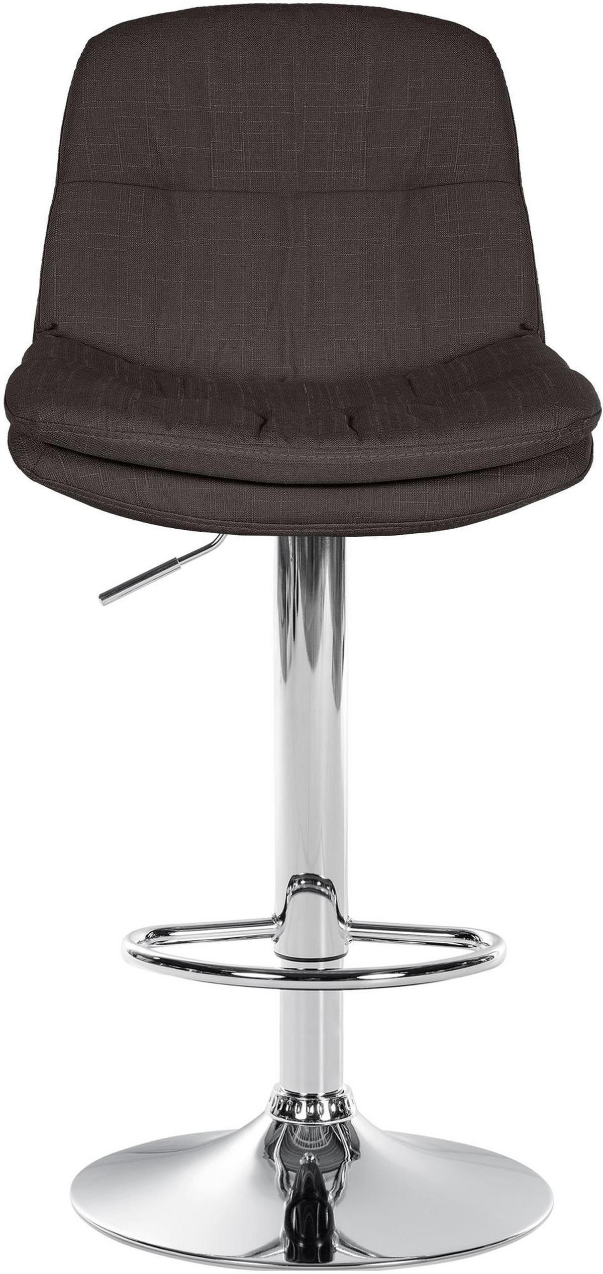 BARHOCKER Mitun Stoff Dunkelgrau Silber - Dunkelgrau, Textil/Metall (46/92/54cm) - DELUKE