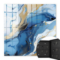 SCHLÜSSELBOX Schwarz 30x30 cm- Türöffnung nach rechts - Farbenfroher Wirbel - Blau, Metall (30/30/5cm) - TULUP