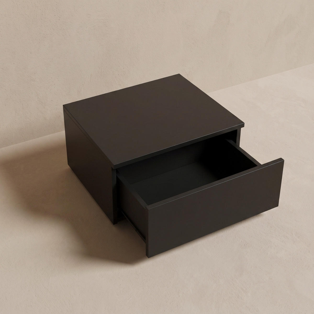 WAND-NACHTTISCH mit Schublade 40/35/16 cm - Schwarz, Holzwerkstoff (35/16/40cm) - SCENA LIVING
