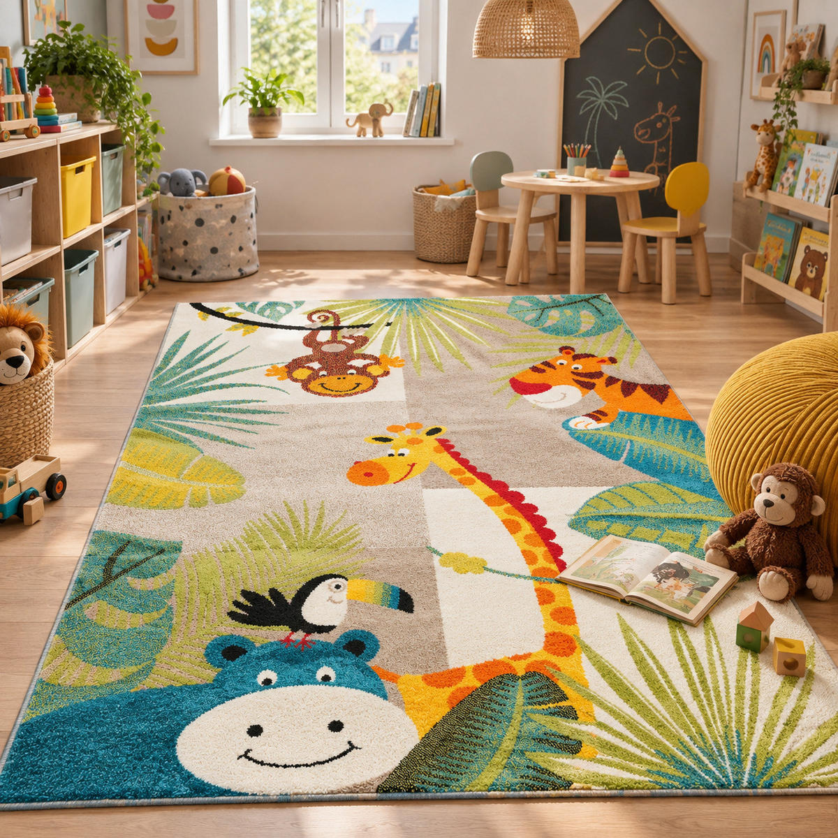 KINDER TEPPICH SOFTSTAR KIDS TIERWELT - Multicolor, Textil (200/290cm) - Pergamon