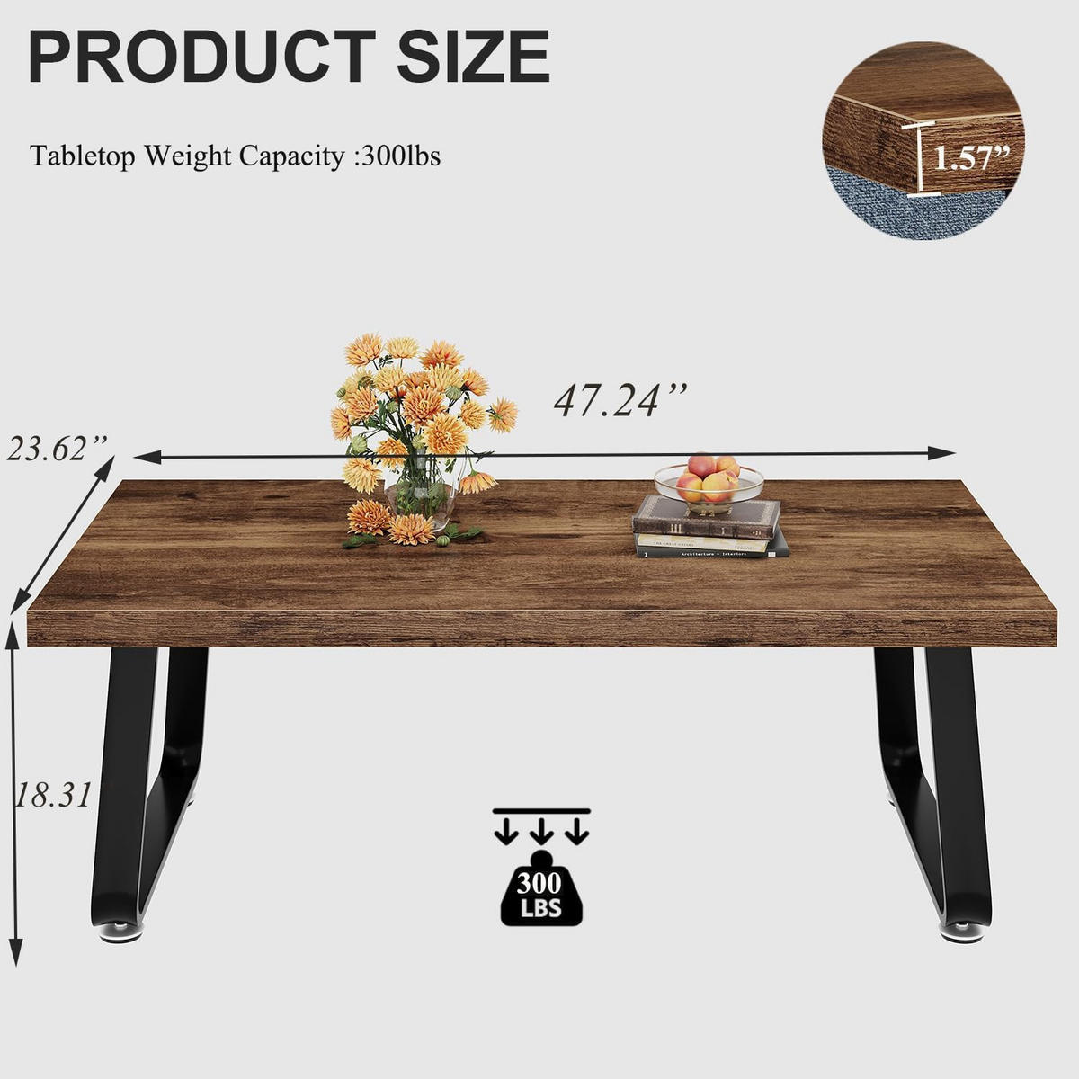 COUCHTISCH Modern Holz Metall 120 x 60 x 46,5 cm Wohnzimmertisch - Wildeiche, Holzwerkstoff/Metall (60/120/46.5cm) - Quality Elegance