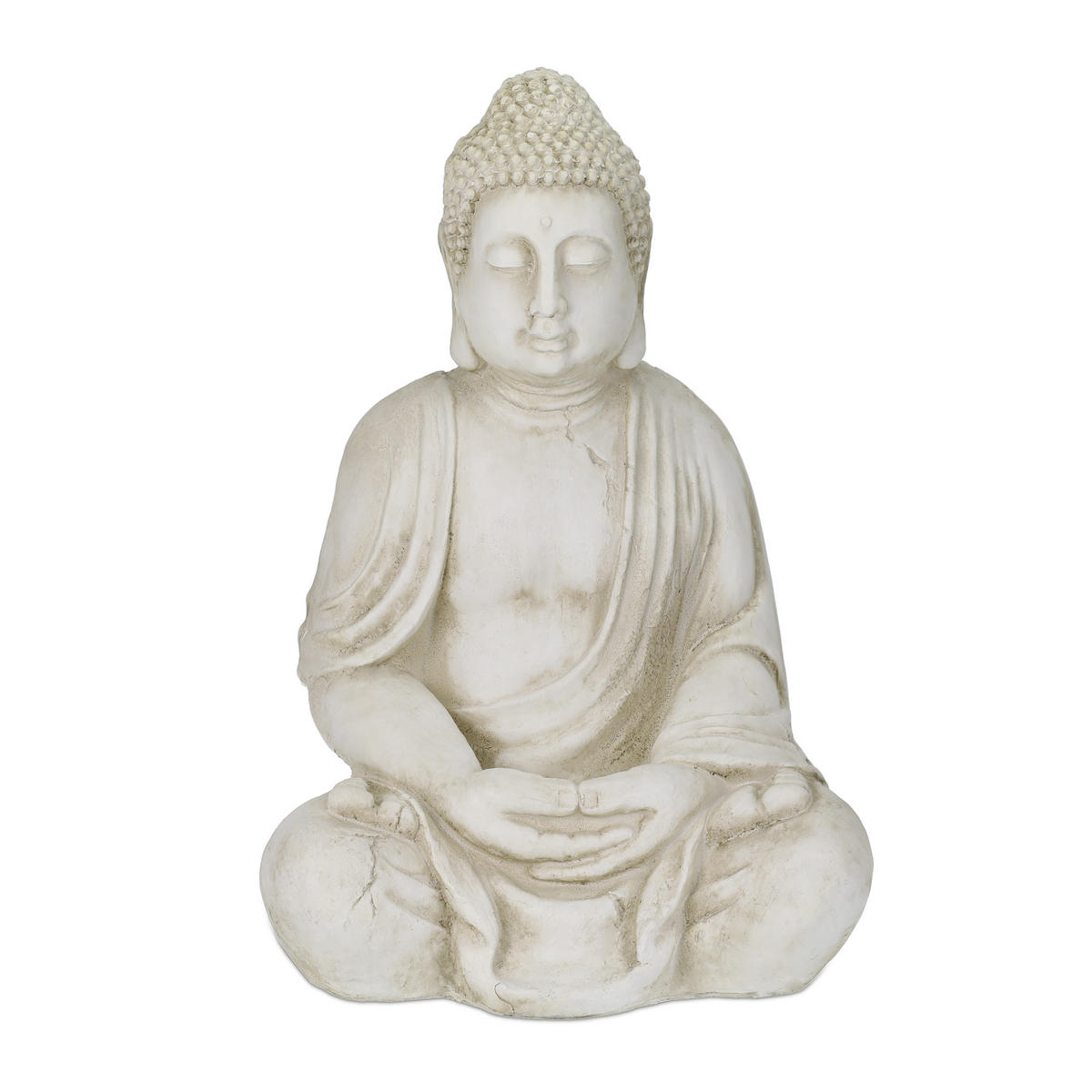 BUDDHA-FIGUR - Creme, Kunststoff (45/70/35cm) - Relaxdays
