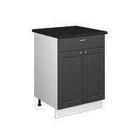 SPODNÍ SKŘÍŇKA PRO DŘEZ/VARNOU DESKU Fame-Line, Anthrazit-Gold Landhaus/Bílá, 60 cm se zásuvkou, PD Antracit - bílá/antracitová, kompozitní dřevo (60/82/60cm) - Vicco