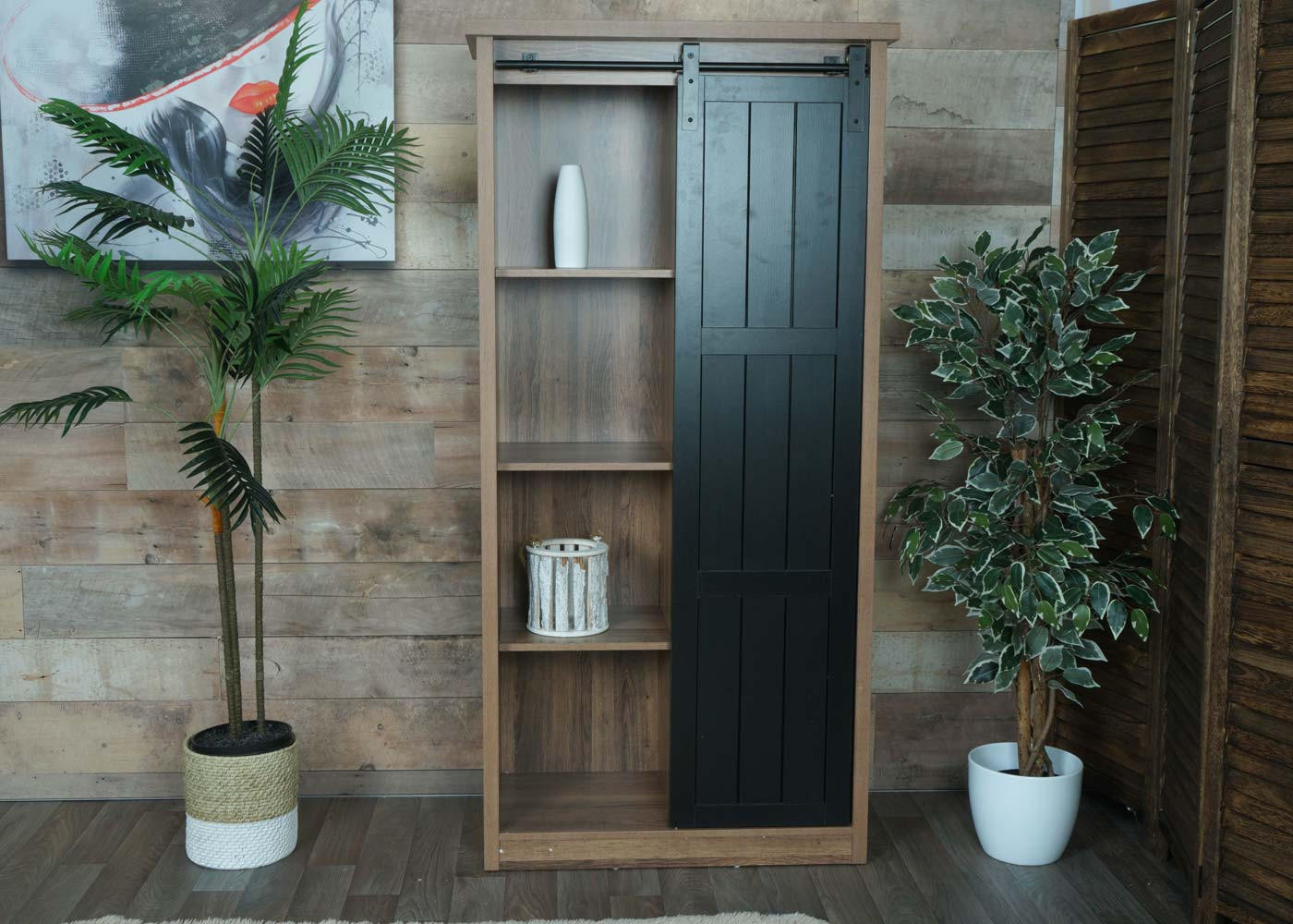 SCHRANK Braun, Schwarz - Schwarz/Braun, Holz (76/163/38cm) - MCW