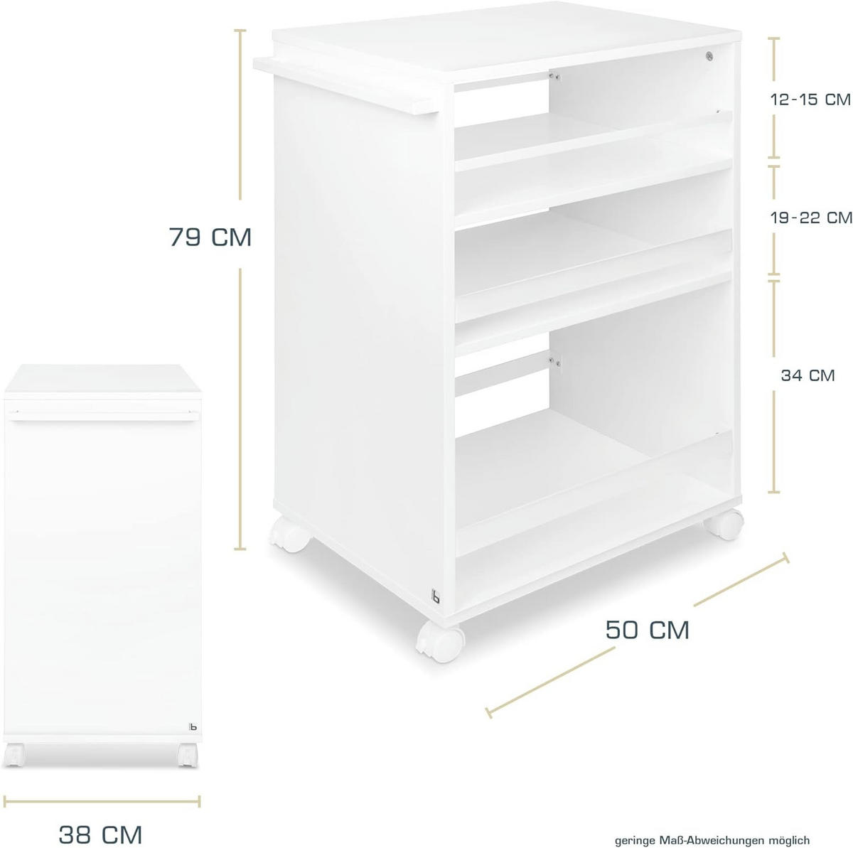 UNIVERSALWAGEN Bengt Weiß - Weiß, Naturmaterialien/Holz (38/79/50cm) - BoMoe