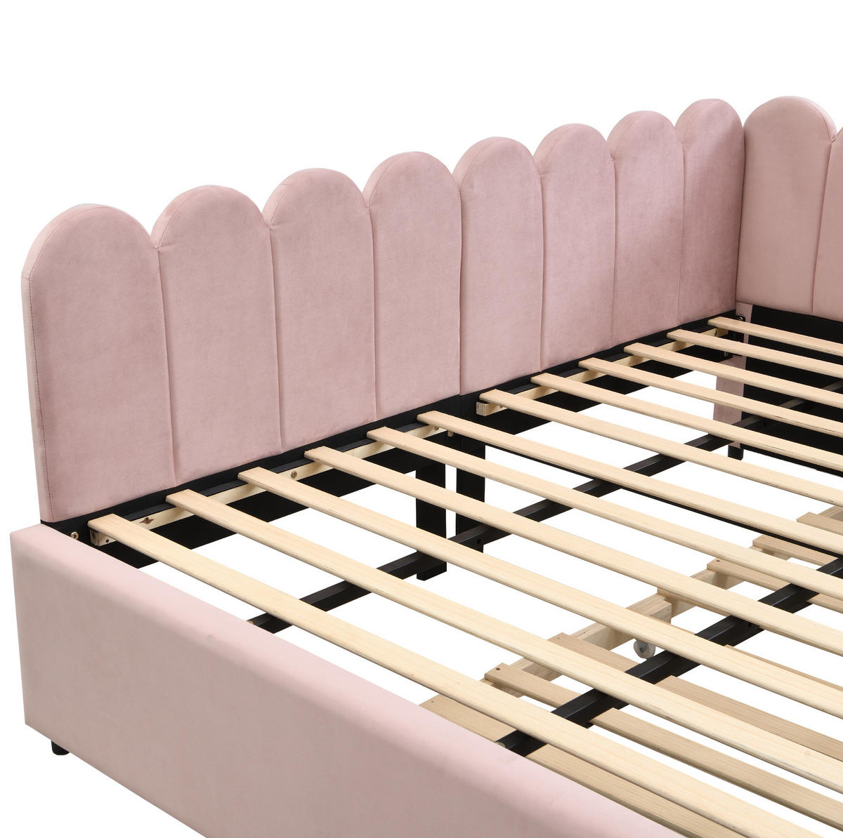 BETT 140/200 cm Rosa aus Samt mit Bett - Rosa, Leder (140/200cm) - OKMYHOME