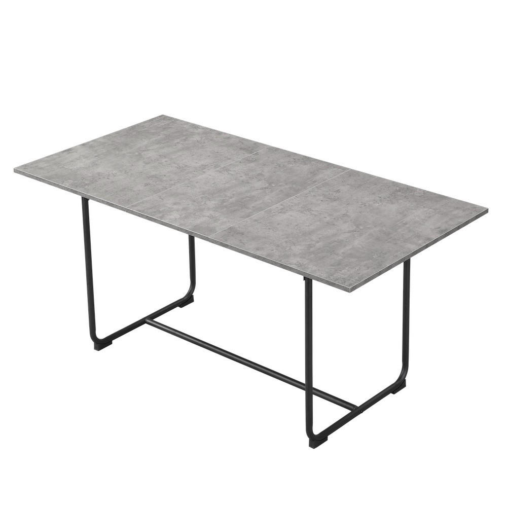 ESSTISCH PIUS 120-160/80/76 cm - Schwarz/Grau, Holzwerkstoff/Metall (120/80/76cm) - B&D Home