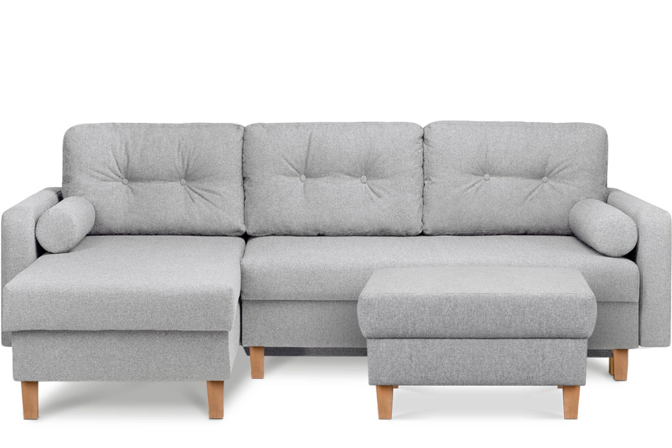 SITZHOCKER ERISO Polsterhocker aufklappbarer, Strukturstoff, hellgrau - Hellgrau/Braun, Textil (71/43/71cm) - KONSIMO®