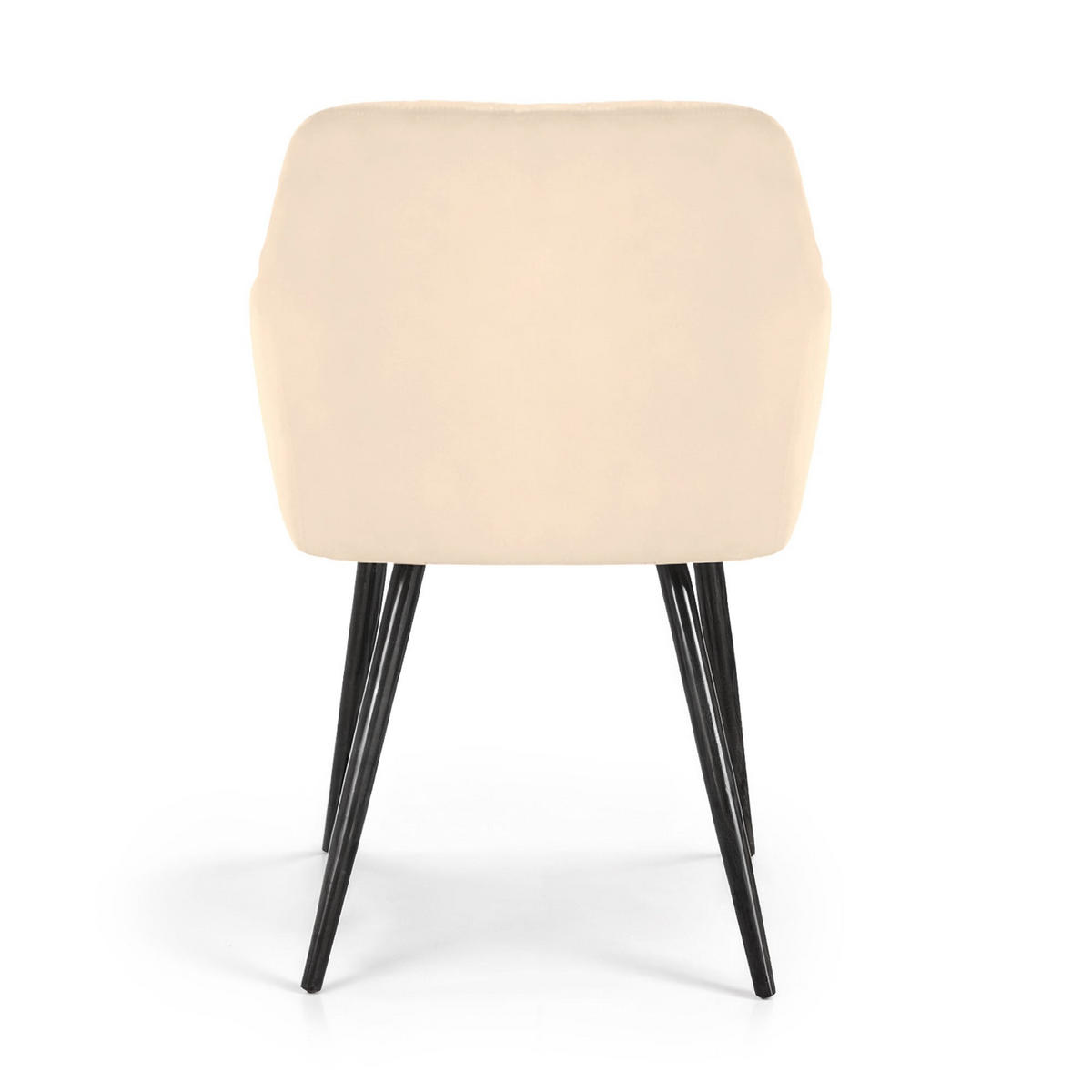 POLSTERSTUHL 4er Set, Metallbeine Beige, Schwarz 54,5/82/58 - Beige/Schwarz, Textil (55/82/58cm) - RAUMHIRSCH FURNITURE