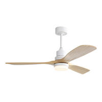 DECKENVENTILATOR 52Zoll LED Licht Holzflügel DC Motor Dimmbar - Weiß, Kunststoff (132/132/52cm) - CASIVA