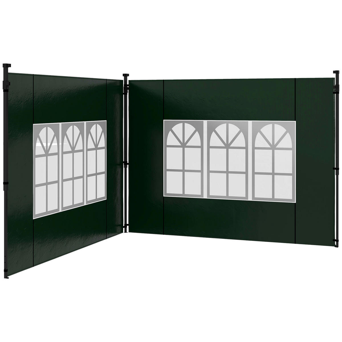 SEITENWÄNDE 2er Set DE-05967 für Pavillon 293/193 cm Dunkelgrün - Dunkelgrün, Kunststoff (1/193/293cm) - ComfortXL