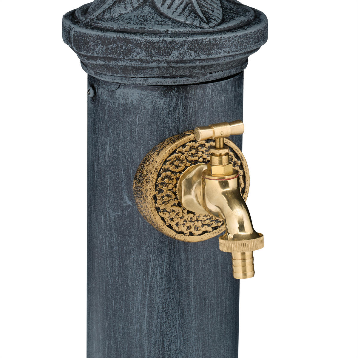 STANDBRUNNEN - Grau, Metall (25/21.5/84cm) - Relaxdays