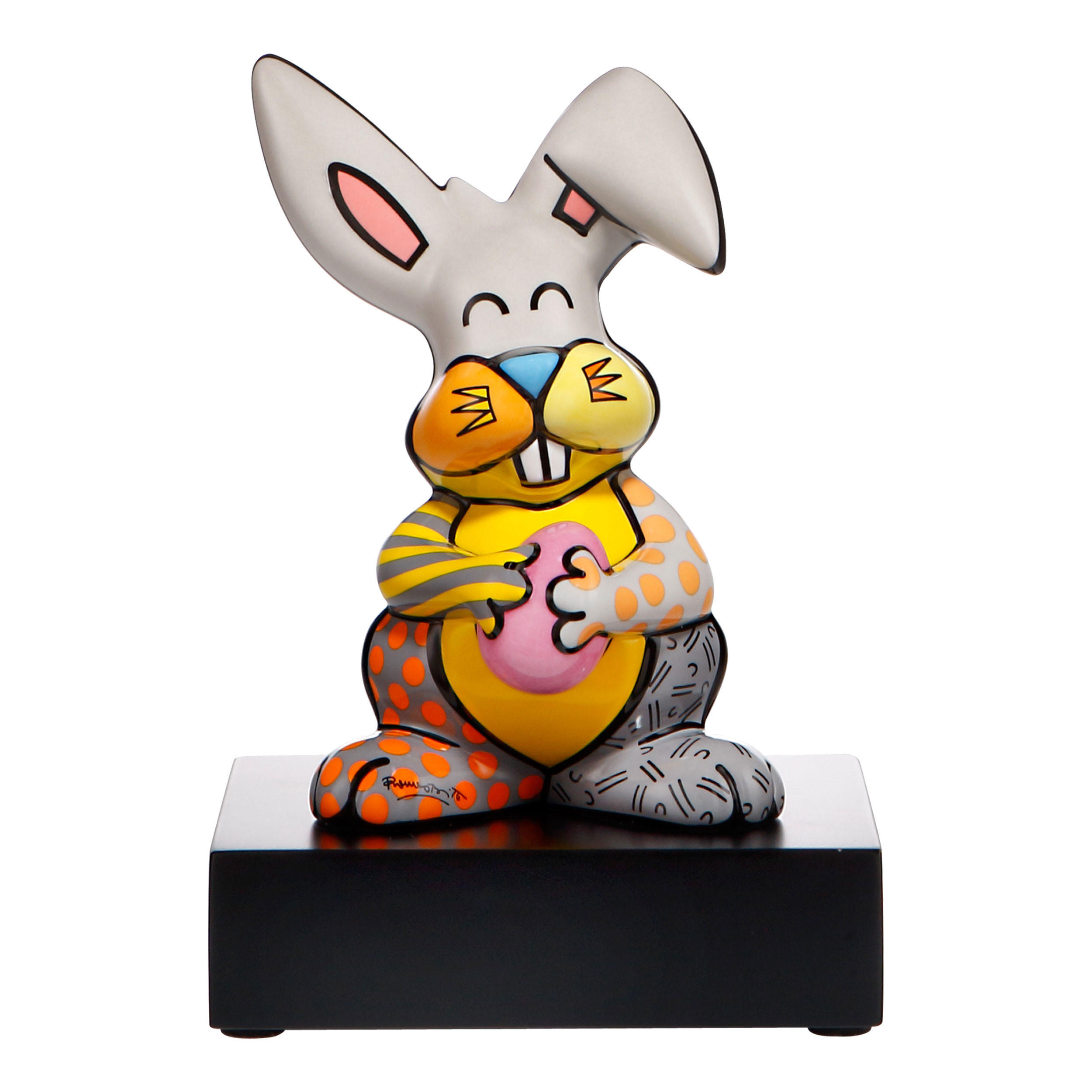 DEKOFIGUR Romero Britto - Grey Rabbit, Pop Art, Porzellan, Bunt, 23 cm - Multicolor, Keramik (13/23/16cm) - Goebel