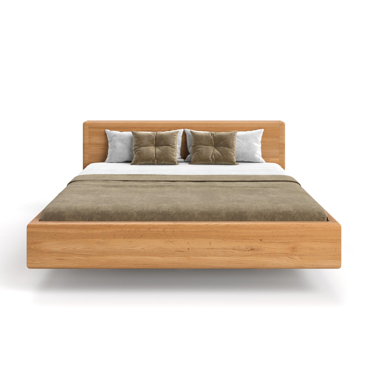 MASSIVHOLZBETT Calma Line aus Eiche 160x220 cm - Eichefarben/Braun, Holz (160/220cm) - Danzz