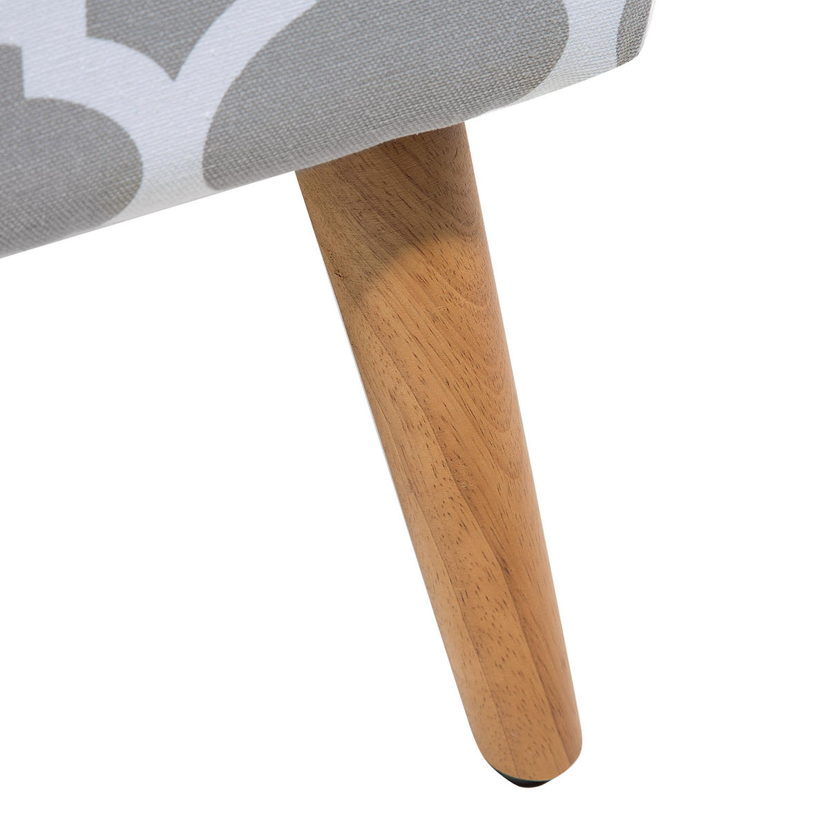 HOCKER Manteo 39/50/42 cm - Grau, Naturmaterialien/Textil (50/42/39cm) - Beliani
