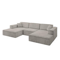 WOHNLANDSCHAFT IREA-U1-v4 - 303x171x79 cm Hellbraun - Hellbraun, Holzwerkstoff/Textil (303/79/171cm) - ALTDECOR