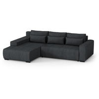 ECKSCHLAFSOFA Benny anthrazit links - Anthrazit/Schwarz, Kunststoff/Textil (271/185cm) - Beautysofa
