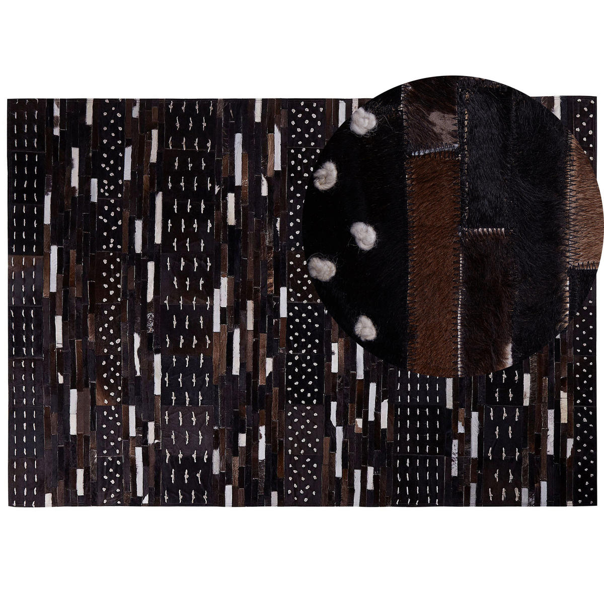 KURZFLOR-TEPPICH Akseki 230/160 cm - Braun, Fell (160/230cm) - Beliani