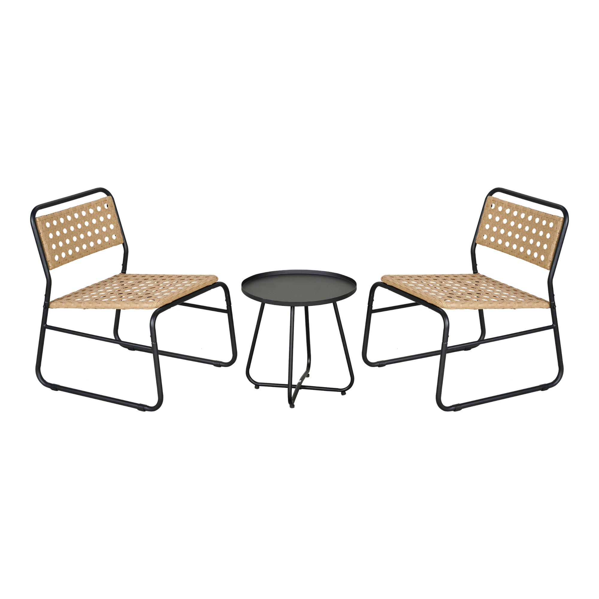 BISTRO-SET 3 TLG. Brienza - Beige, Metall - casa.pro
