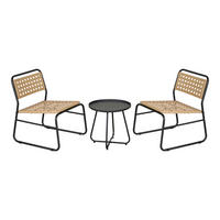 BISTRO-SET 3 TLG. Brienza - Beige, Metall - casa.pro