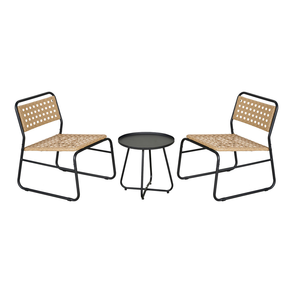 BISTRO-SET 3 TLG. Brienza - Beige, Metall - casa.pro