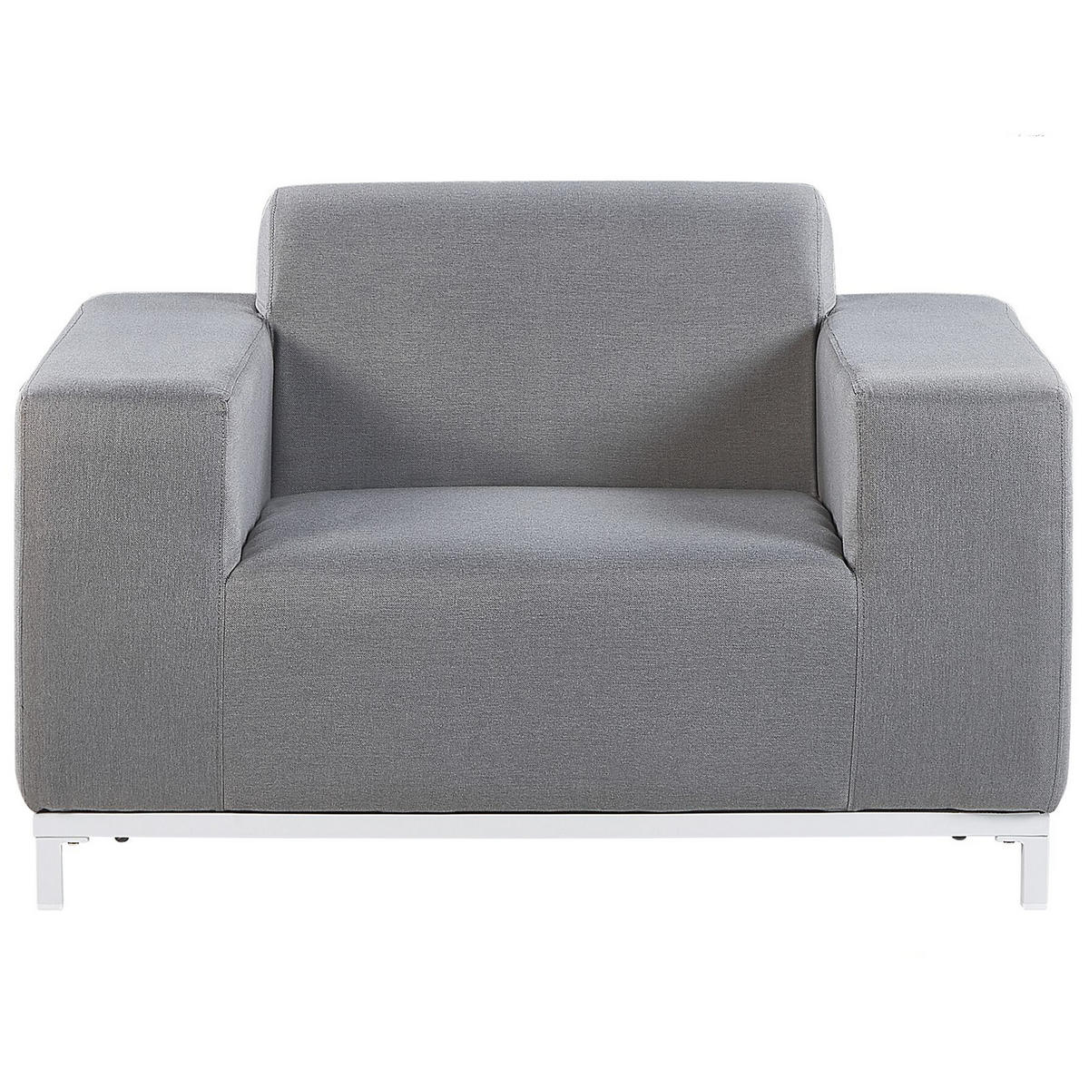 LOUNGE SET 5-Sitzer grau/weißes Gestell Rovigo - Schwarz/Grau, Textil - Beliani