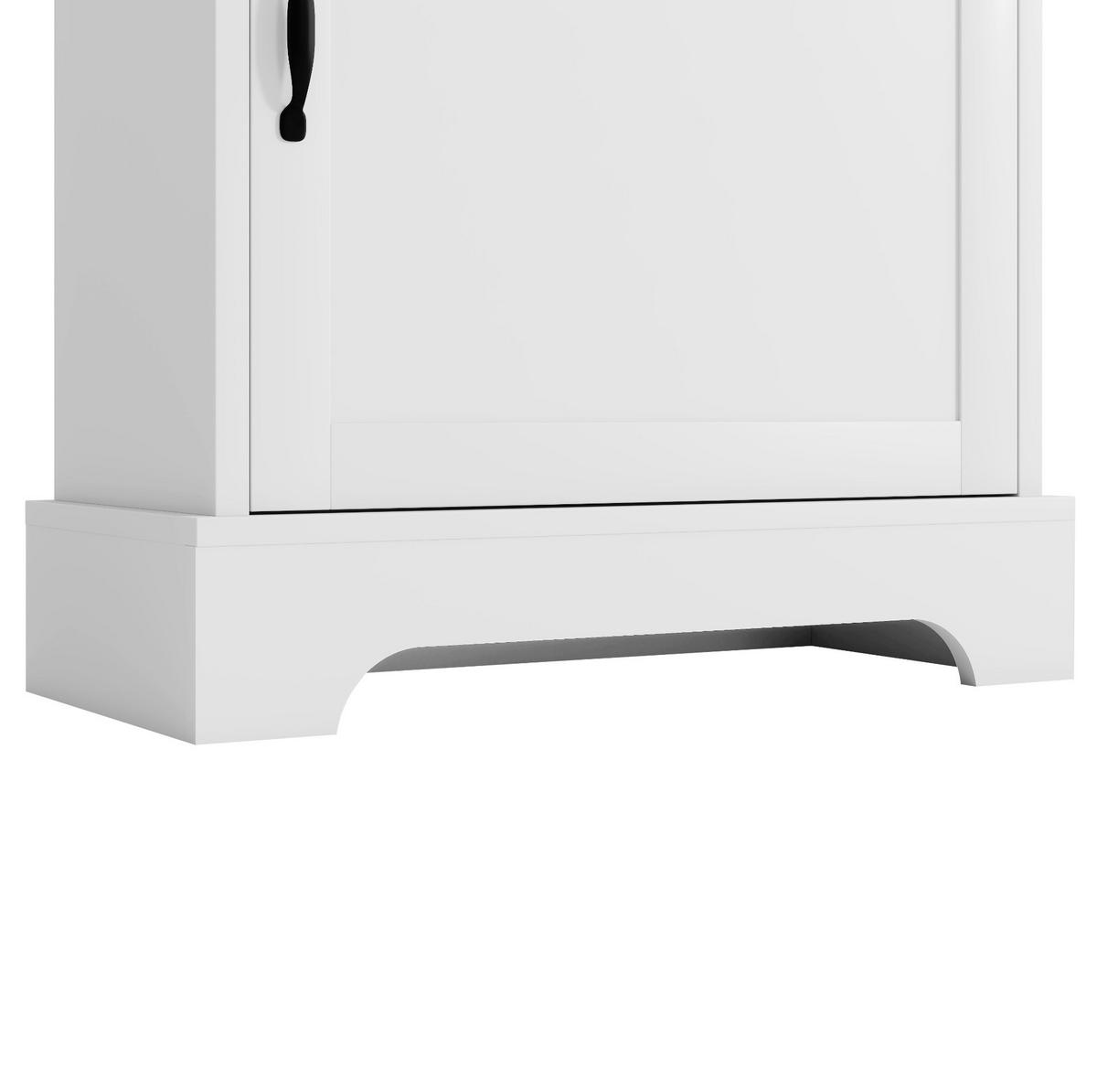 BADEZIMMERSCHRANK 56 x 25,6 x 167 cm Weiß MDF - Weiß, Holzwerkstoff (25.6/167/56cm) - Beauniv