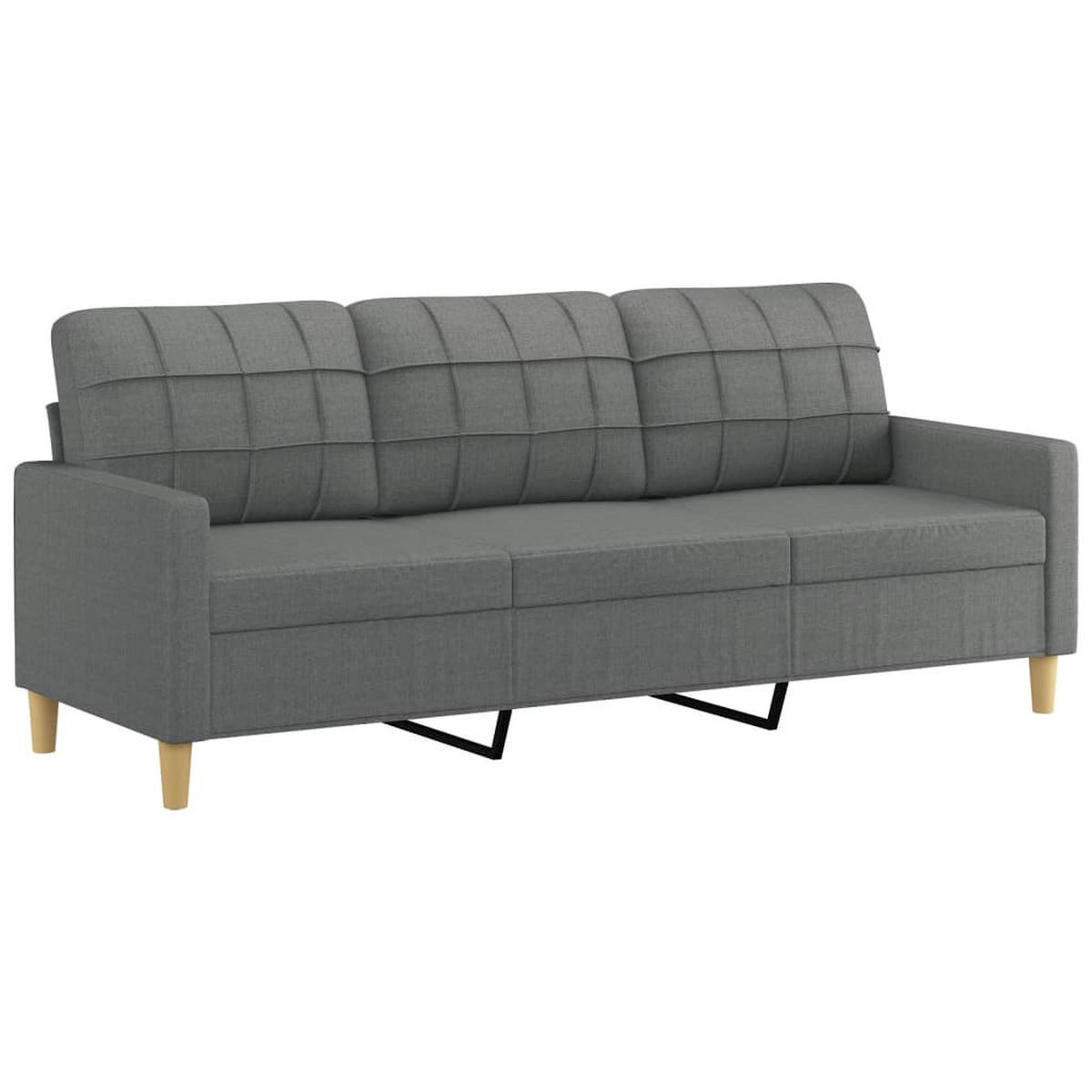 SOFAGARNITUR 3-TLG. Mit Kissen Dunkelgrau Stoff - Grau, Textil (50/41/60cm) - vidaXL