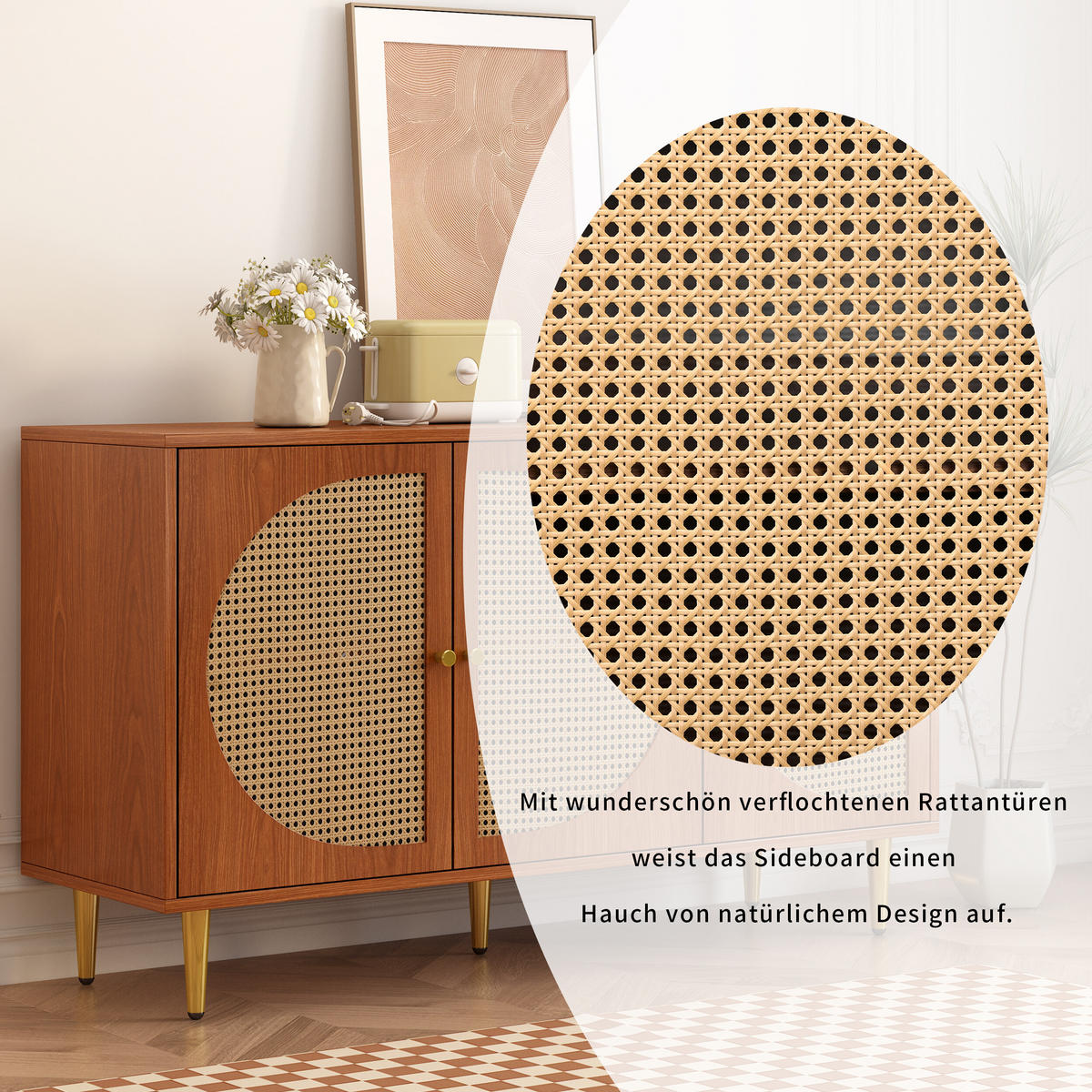 SIDEBOARD Braun 129.8/40/76 cm - Braun, Holzwerkstoff (40/76/129.8cm) - Urban Meuble