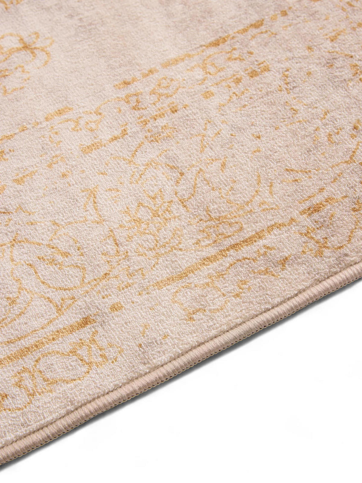 VINTAGE-LÄUFER Miray waschbar 80/240 cm - Beige/Gelb, Kunststoff (80/240cm) - benuta Nest