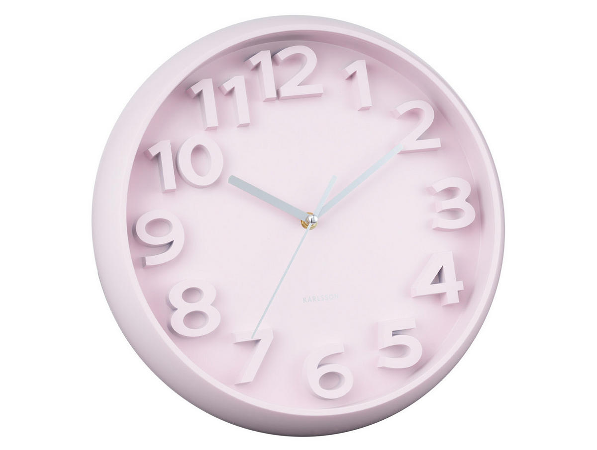 WANDUHR Elevated Ø33,5 cm - Pink, Kunststoff (33/5/33cm) - Karlsson